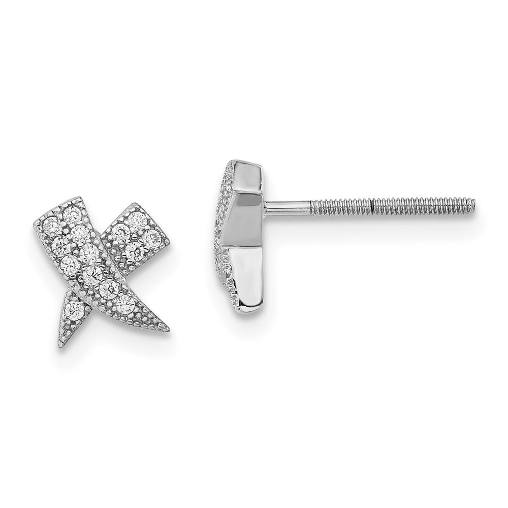 Sterlingsilber Poliert Zirkonia X Ohrstecker