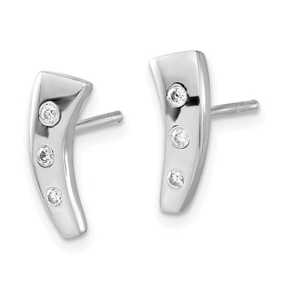 Sterlingsilber Poliert Zirkonia Ohrstecker