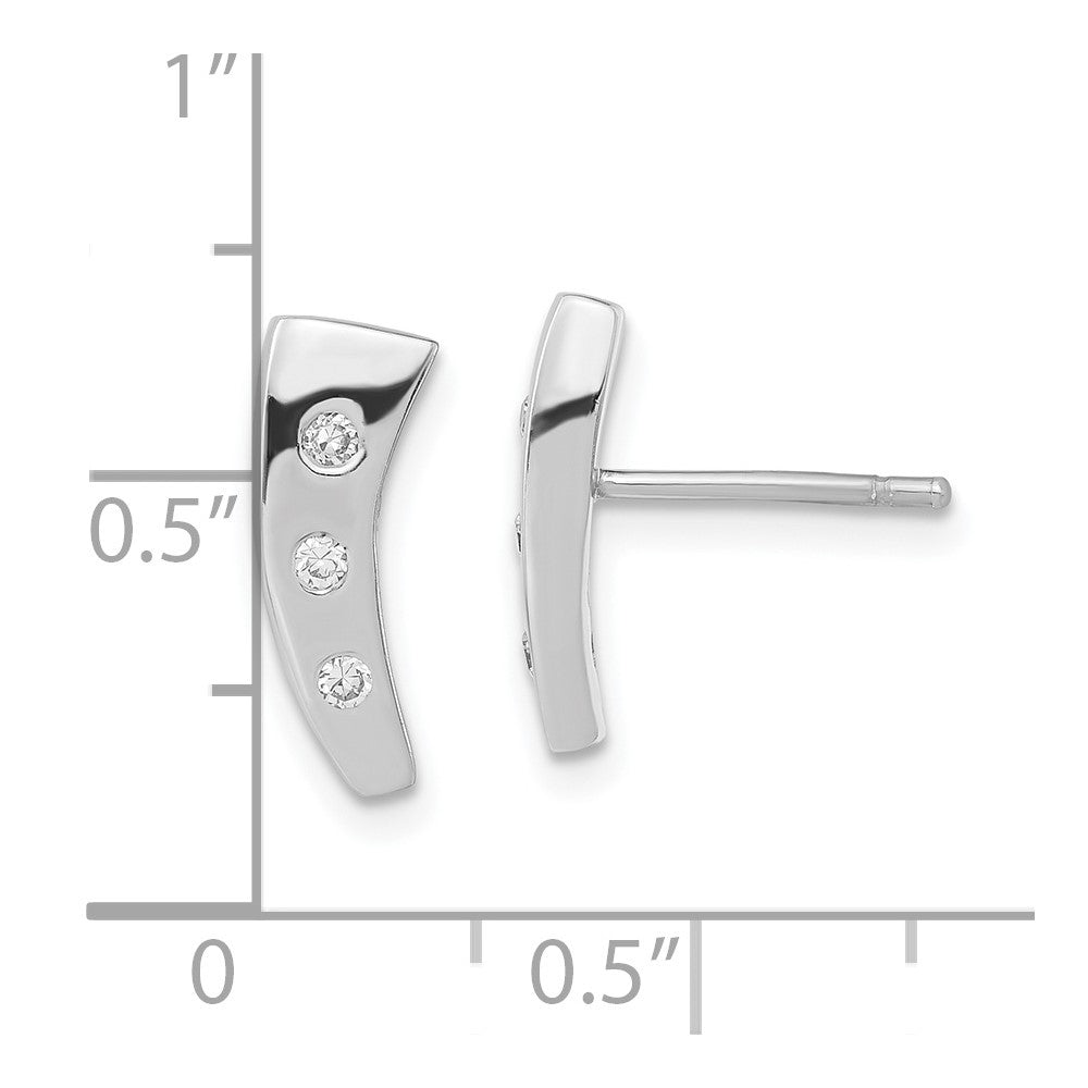 Sterlingsilber Poliert Zirkonia Ohrstecker