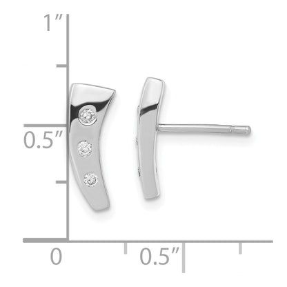 Sterlingsilber Poliert Zirkonia Ohrstecker