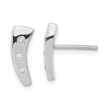 Sterlingsilber Poliert Zirkonia Ohrstecker