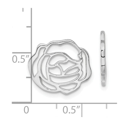 Sterlingsilber Poliert Rose Blumen Ohrring Enhancers