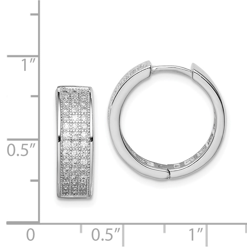 Sterlingsilber Poliert Rhodiniert 3-row Klappbar Creolen