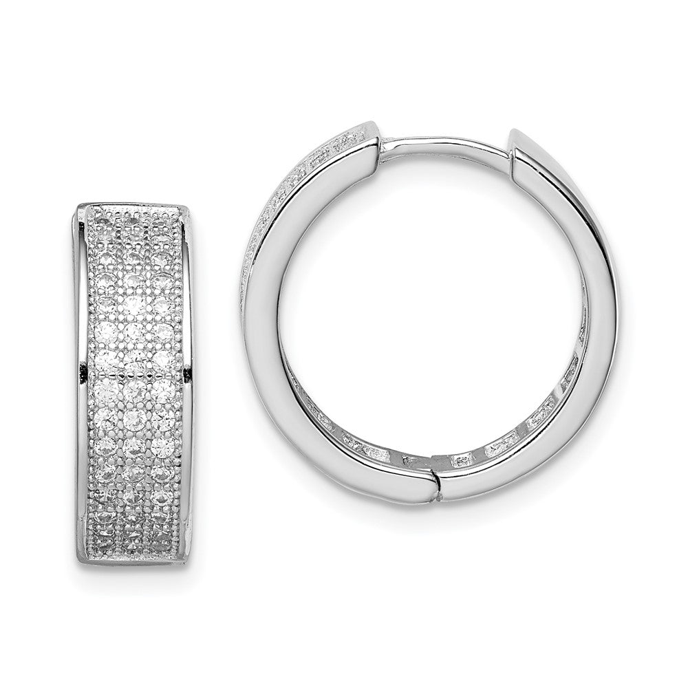 Sterlingsilber Poliert Rhodiniert 3-row Klappbar Creolen