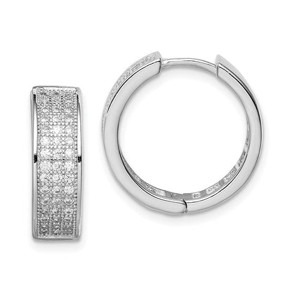 Sterlingsilber Poliert Rhodiniert 3-row Klappbar Creolen