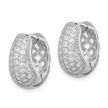 Sterlingsilber Rhodiniert Zirkonia Klappbar Creolen