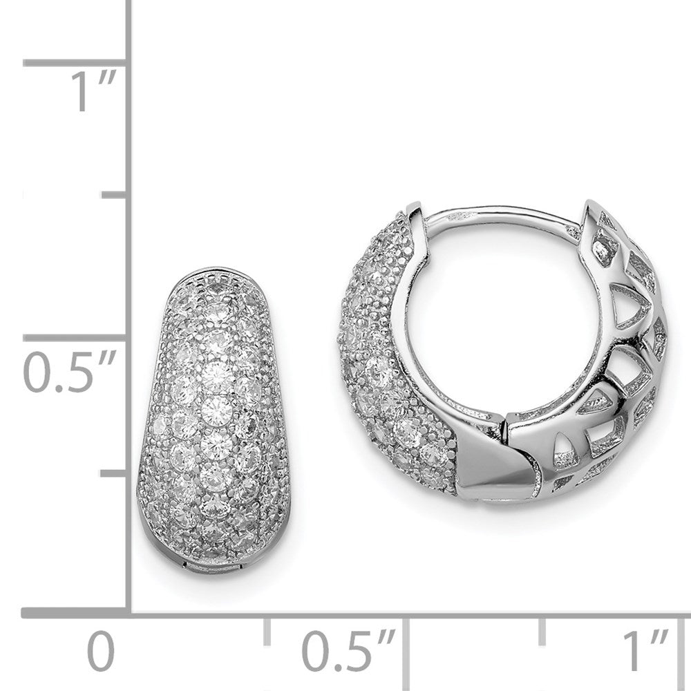Sterlingsilber Rhodiniert Zirkonia Klappbar Creolen