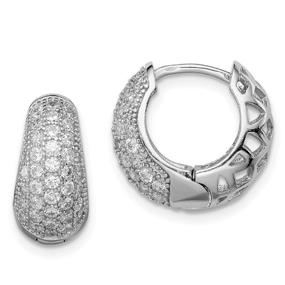 Sterlingsilber Rhodiniert Zirkonia Klappbar Creolen