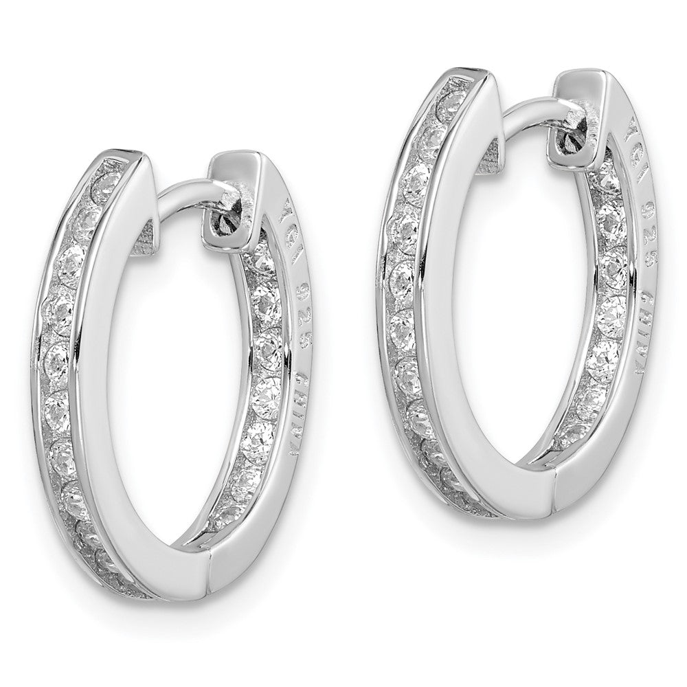 Sterlingsilber Rhodiniert In/out Pavé Klappbar Creolen