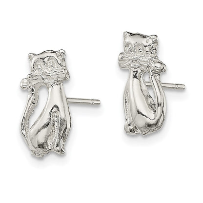 Sterlingsilber Katze Mini Ohrstecker
