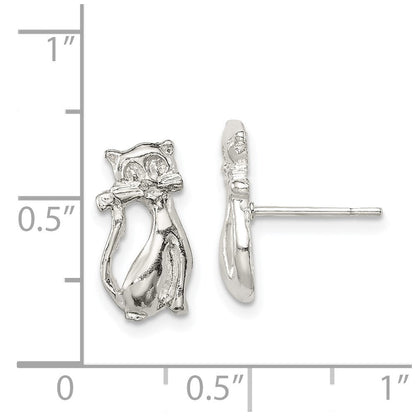 Sterlingsilber Katze Mini Ohrstecker