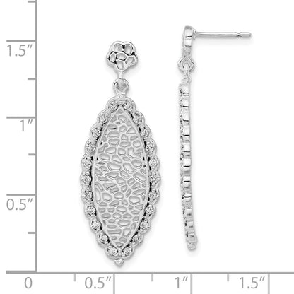 Sterlingsilber Poliert Zirkonia Hängend Ohrstecker