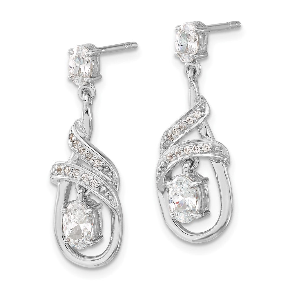 Sterlingsilber Zirkonia Fantasie Tropfen Hängend Ohrstecker