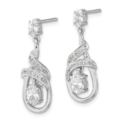 Sterlingsilber Zirkonia Fantasie Tropfen Hängend Ohrstecker