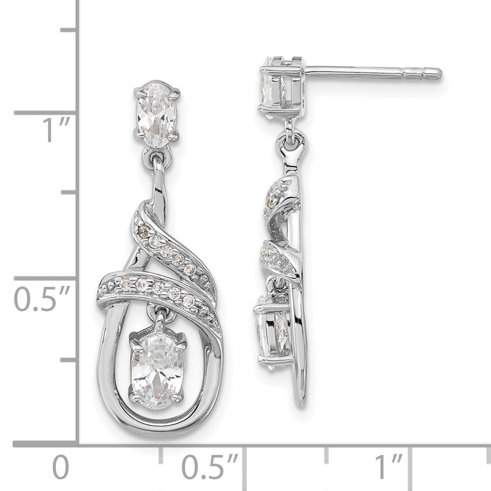 Sterlingsilber Zirkonia Fantasie Tropfen Hängend Ohrstecker