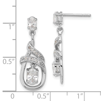 Sterlingsilber Zirkonia Fantasie Tropfen Hängend Ohrstecker