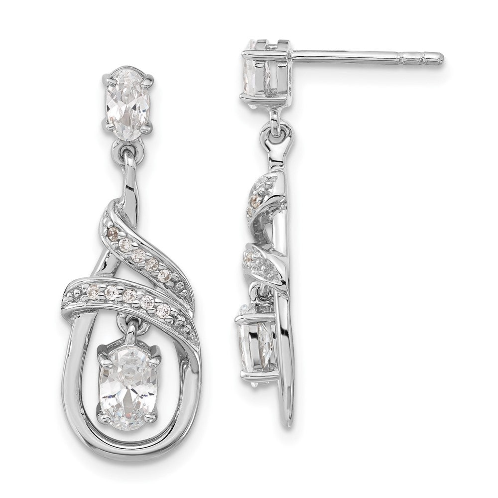 Sterlingsilber Zirkonia Fantasie Tropfen Hängend Ohrstecker