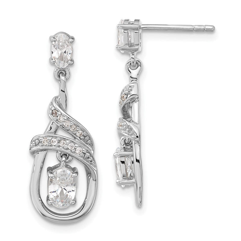 Sterlingsilber Zirkonia Fantasie Tropfen Hängend Ohrstecker