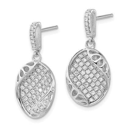 Sterlingsilber & Zirkonia Oval Stecker Ohrhänger