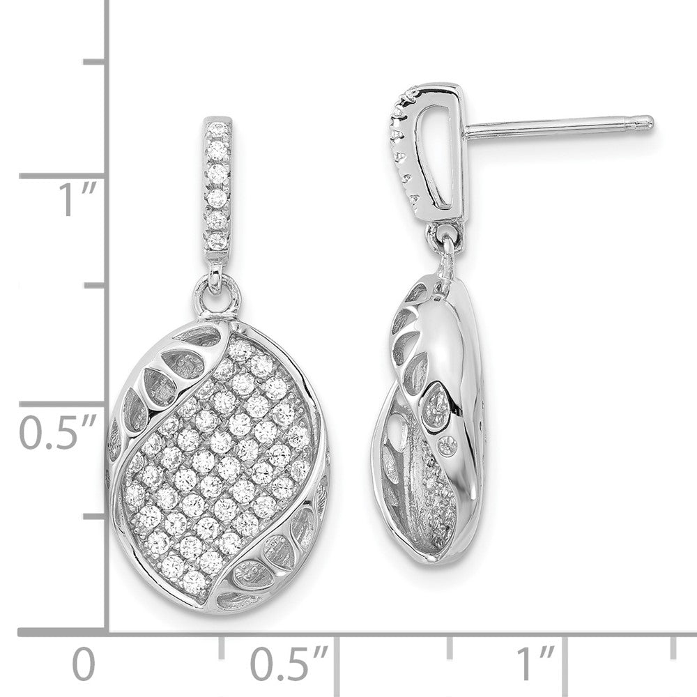 Sterlingsilber & Zirkonia Oval Stecker Ohrhänger
