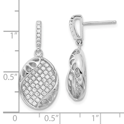 Sterlingsilber & Zirkonia Oval Stecker Ohrhänger