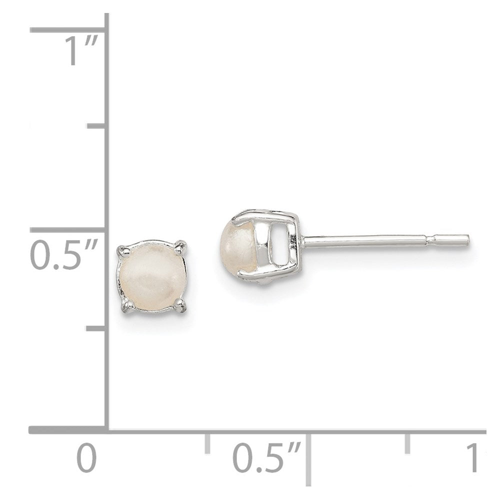 Sterlingsilber Poliert Imitat Perle Ohrstecker