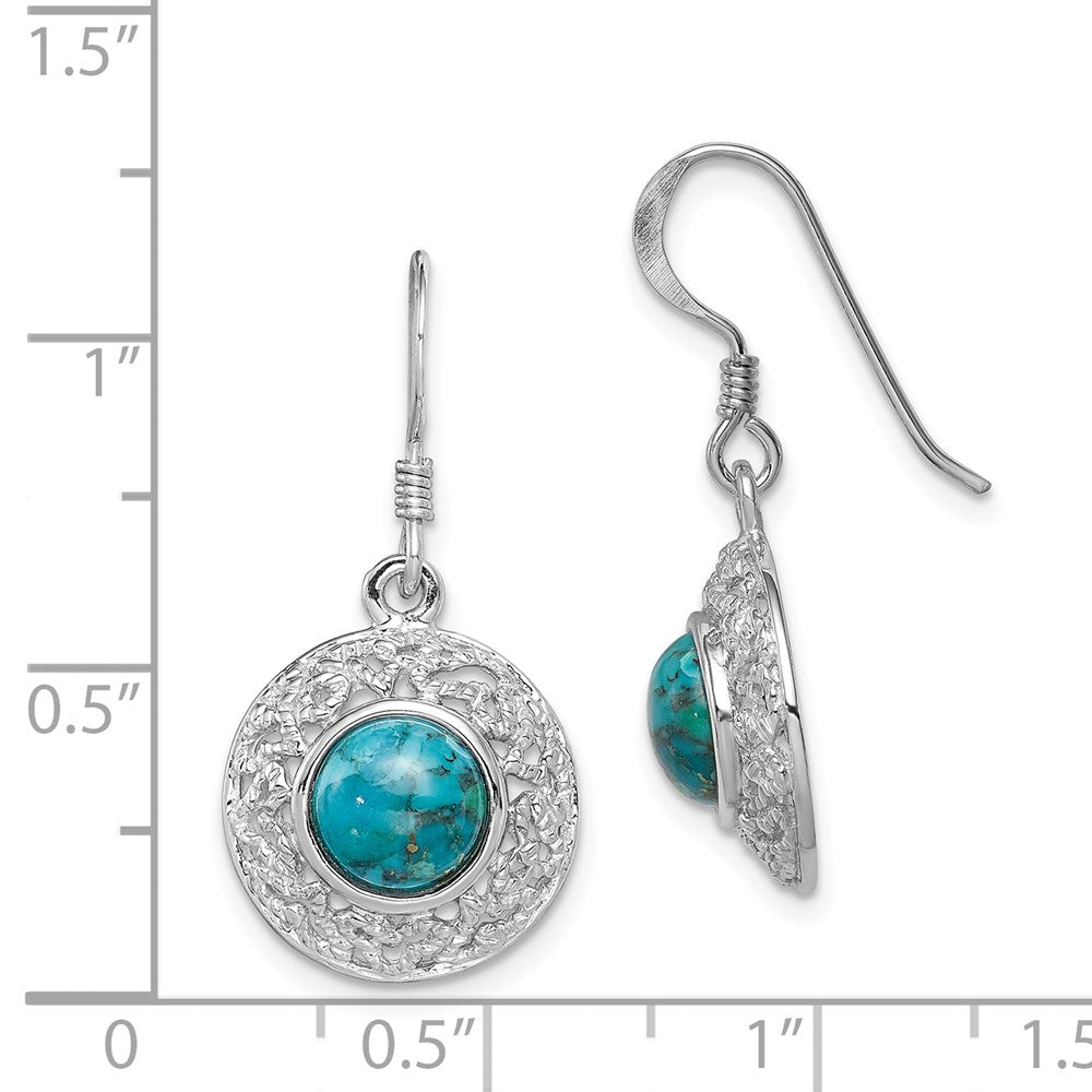 Sterlingsilber Rhodiniert mit Reconstituted Türkis Ohrhänger