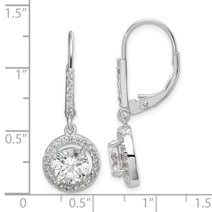 Sterlingsilber Rhodiniert Poliert Brisur Zirkonia Ohrringe