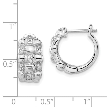 Sterlingsilber Poliert Zirkonia Geflochten Klappbar Rund Creolen