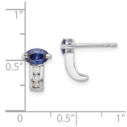 Sterlingsilber Periwinkle & Weiß Zirkonia Ohrstecker
