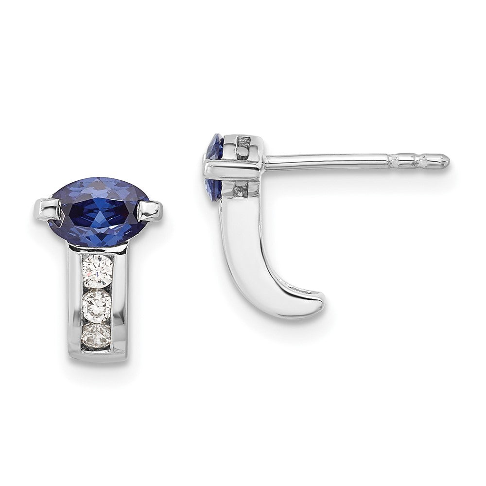 Sterlingsilber Periwinkle & Weiß Zirkonia Ohrstecker