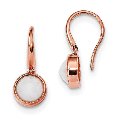 Sterlingsilber mit Weiß Zirkonia Roséfarben Hirte Haken Ohrringe