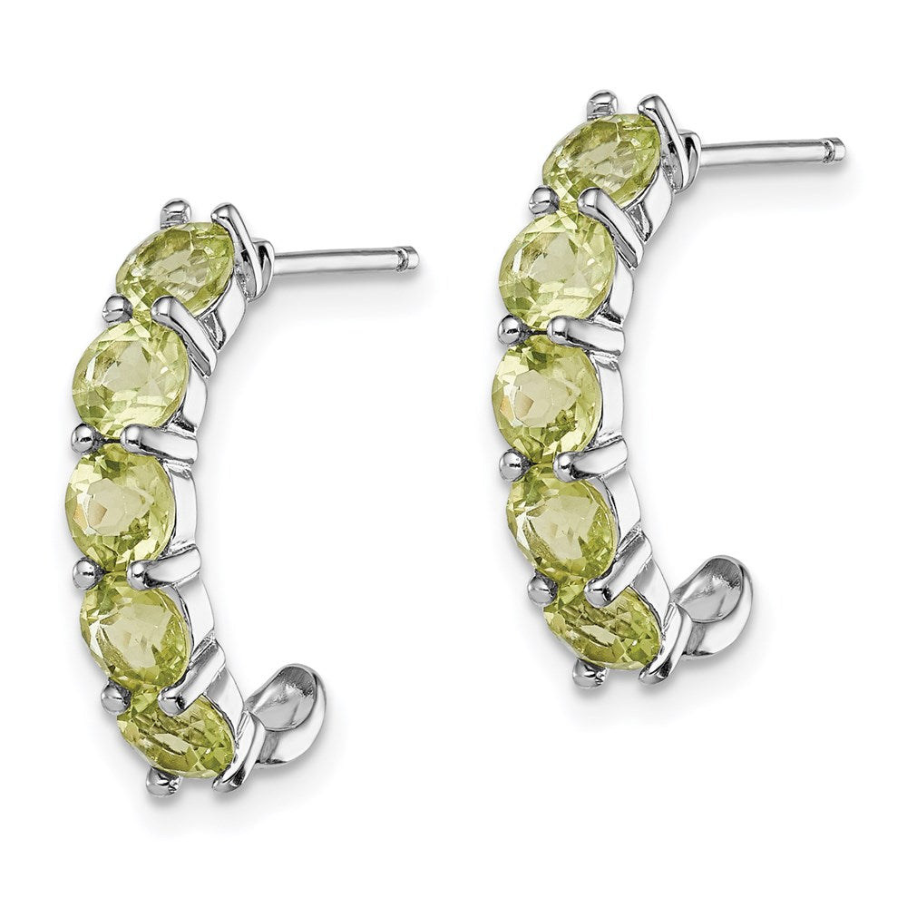 Sterlingsilber Rhodiniert Peridot J- Creolen