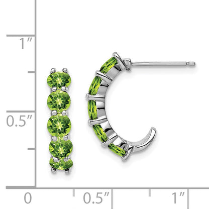 Sterlingsilber Rhodiniert Peridot J- Creolen