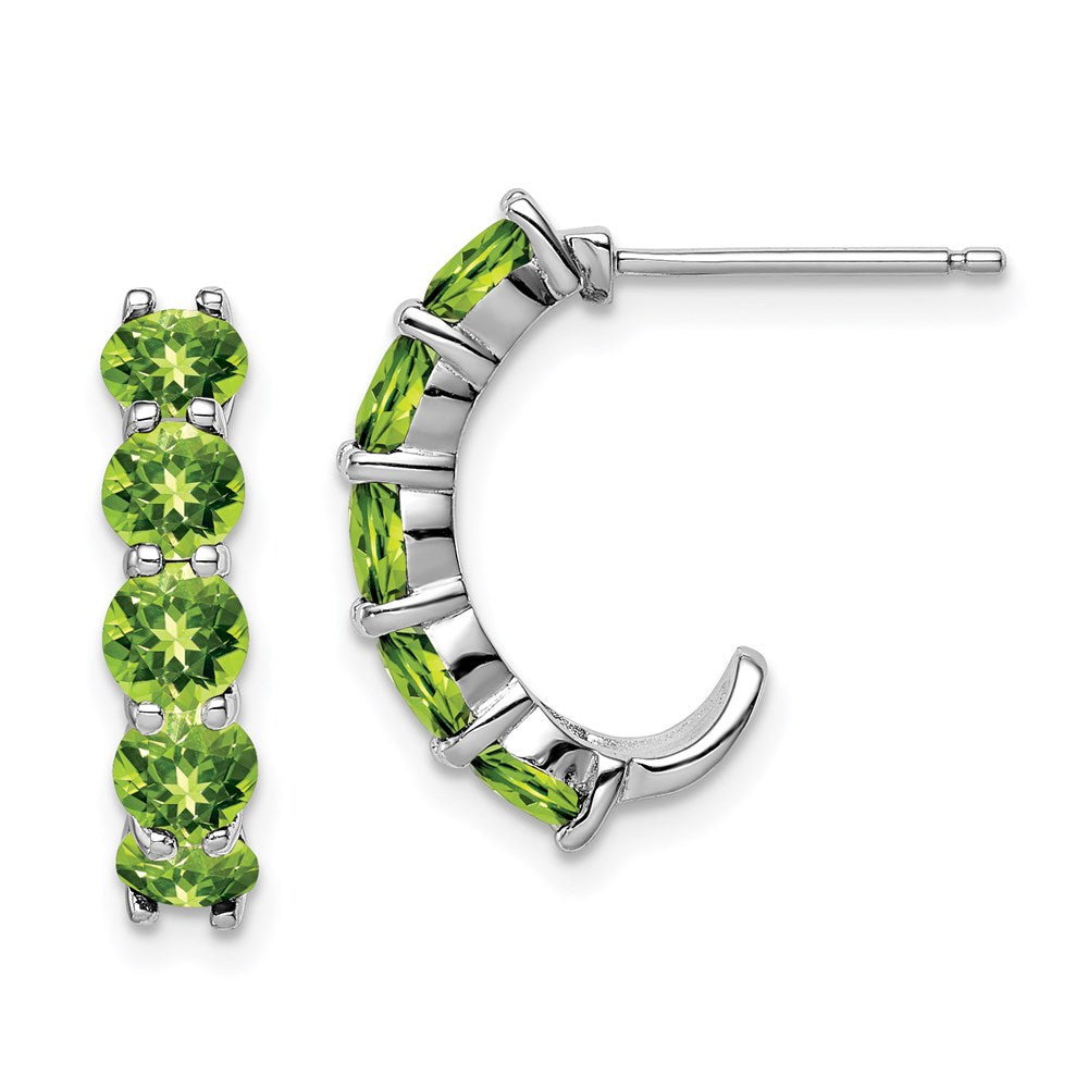 Sterlingsilber Rhodiniert Peridot J- Creolen