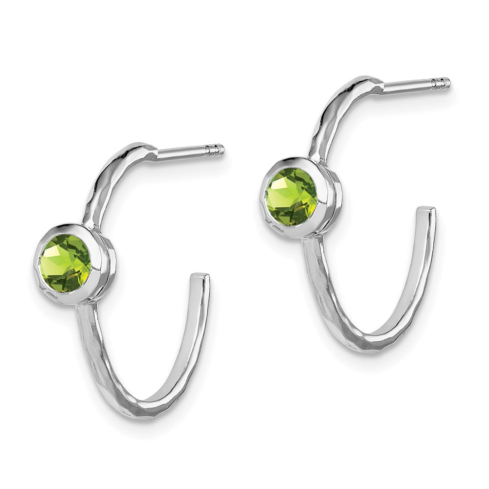 Sterlingsilber Rhodiniert mit Peridot Stecker Creolen
