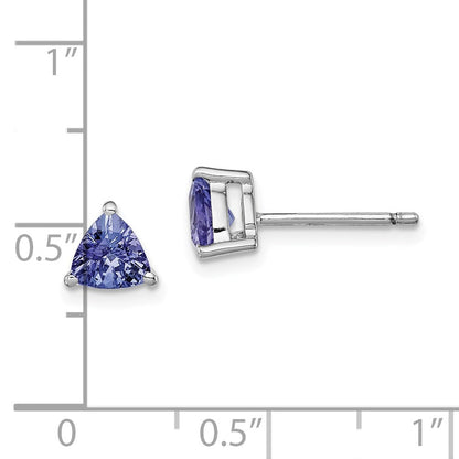 Sterlingsilber Rhodiniert Trillant Tansanit Ohrstecker