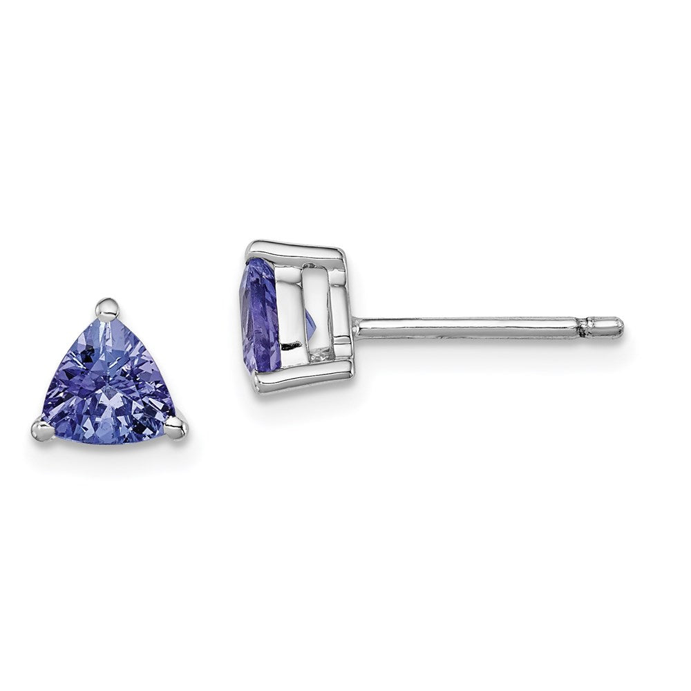 Sterlingsilber Rhodiniert Trillant Tansanit Ohrstecker