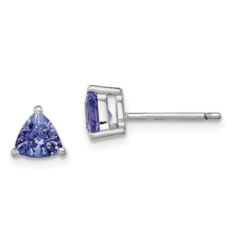 Sterlingsilber Rhodiniert Trillant Tansanit Ohrstecker