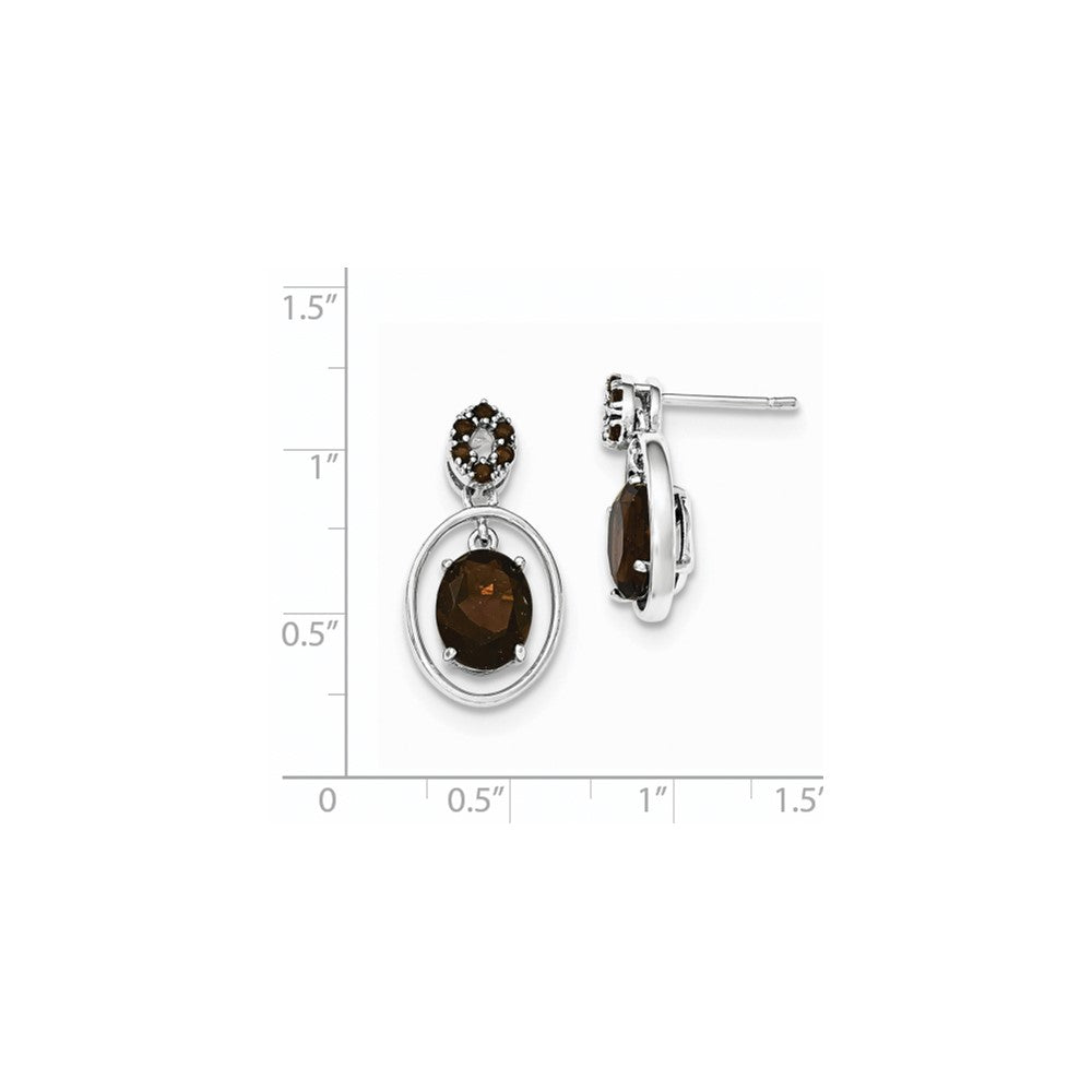 Sterlingsilber Rauch Quarz Stecker Ohrhänger