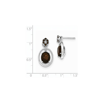 Sterlingsilber Rauch Quarz Stecker Ohrhänger