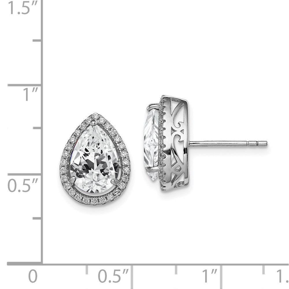Sterlingsilber Rhodium Erzeugt Weiß Topas & Zirkonia Ohrstecker