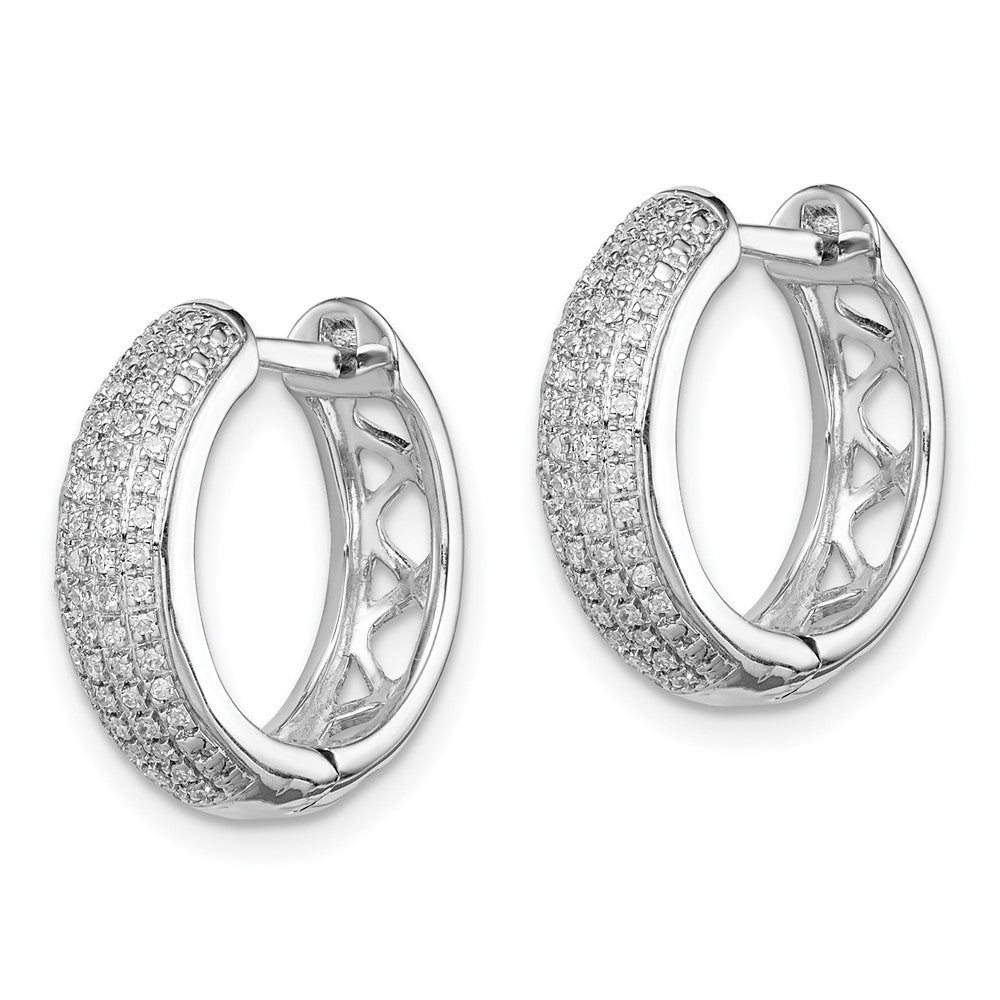 Sterlingsilber Rhodium Diamant. Klappbar Creolen