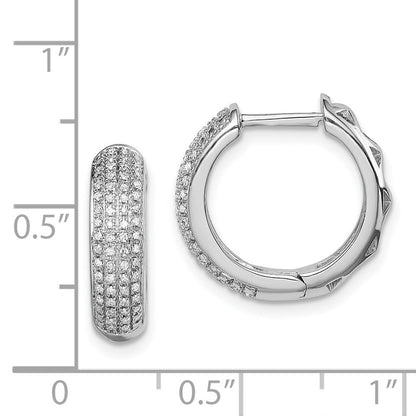 Sterlingsilber Rhodium Diamant. Klappbar Creolen
