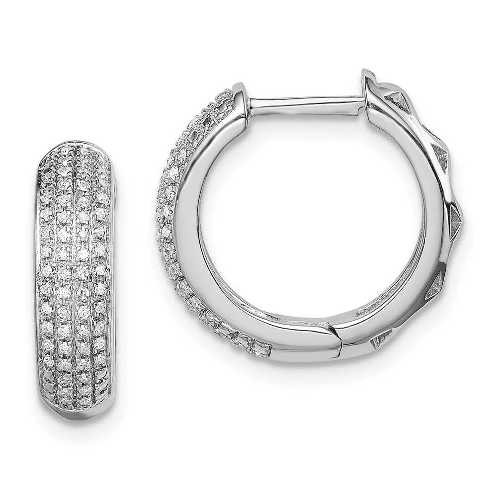 Sterlingsilber Rhodium Diamant. Klappbar Creolen