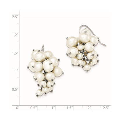 Sterlingsilber 4-5/5-7/7-8mm Fw Zuchtperle Cluster Ohrhänger
