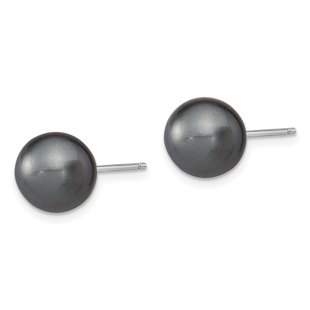 Sterlingsilber Rhodiniert 10-11mm Weiß/pink/blk Imit. Muschel Perle Ohrring Set