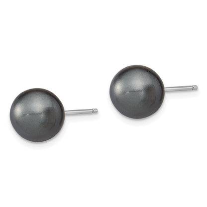Sterlingsilber Rhodiniert 10-11mm Weiß/pink/blk Imit. Muschel Perle Ohrring Set