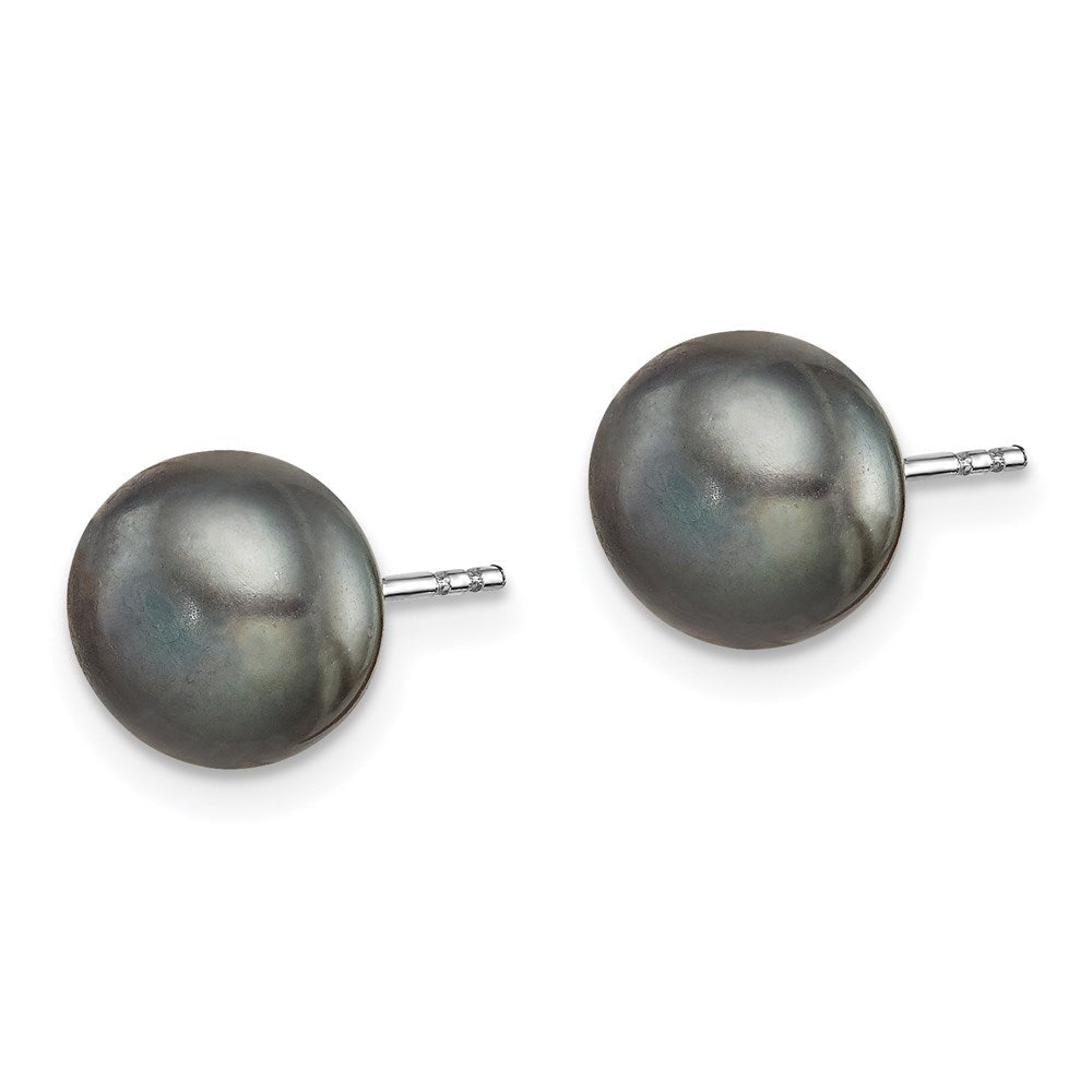 Sterlingsilber Rhodium 8-9mm Fwc Perle Knopf Ohrstecker Ohrring Set