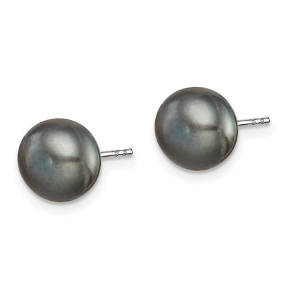 Sterlingsilber Rhodium 8-9mm Fwc Perle Knopf Ohrstecker Ohrring Set
